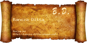 Bancza Ditta névjegykártya